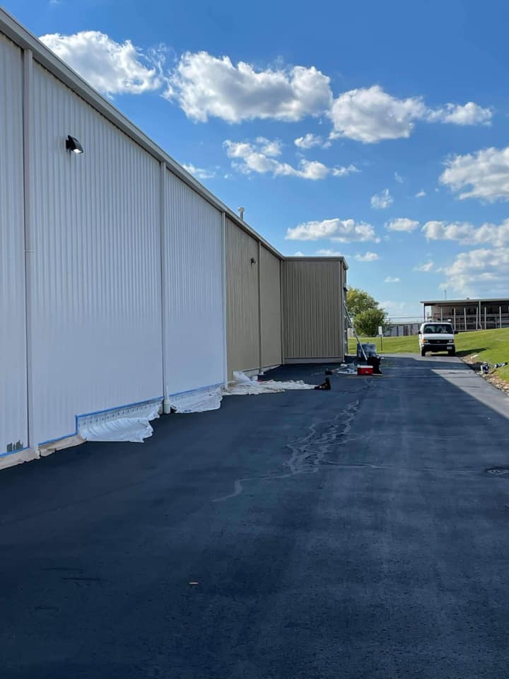 commercial exterior wall white paint