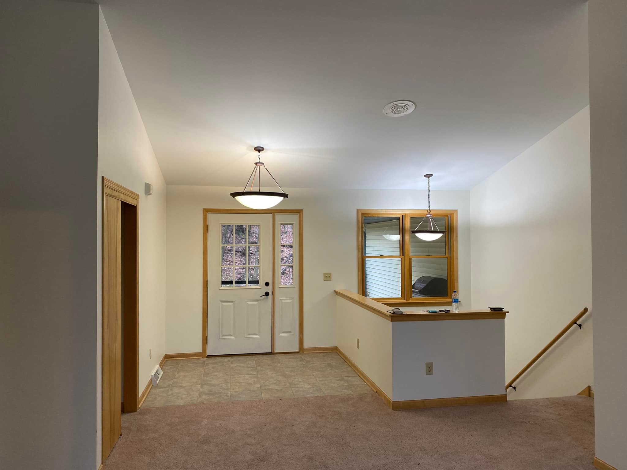 indoor white interior painting job